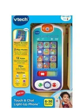 VTech Touch & Chat Light-Up Phone (English Version) - Brand New - Ages 6-36M